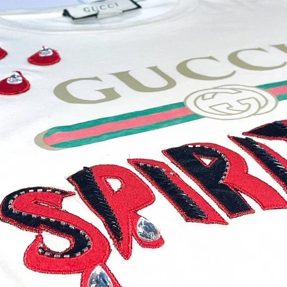 Gucci Spiritismo Oversized Long Sleeve T-shirt in Cream - Picture 4 of 7